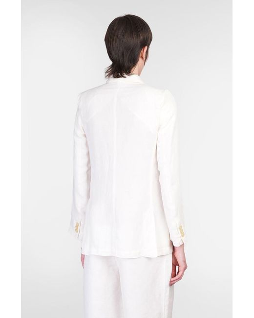 120% Lino White Blazer