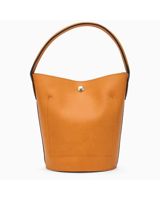 Longchamp Orange S Épure Apricot Bucket Bag