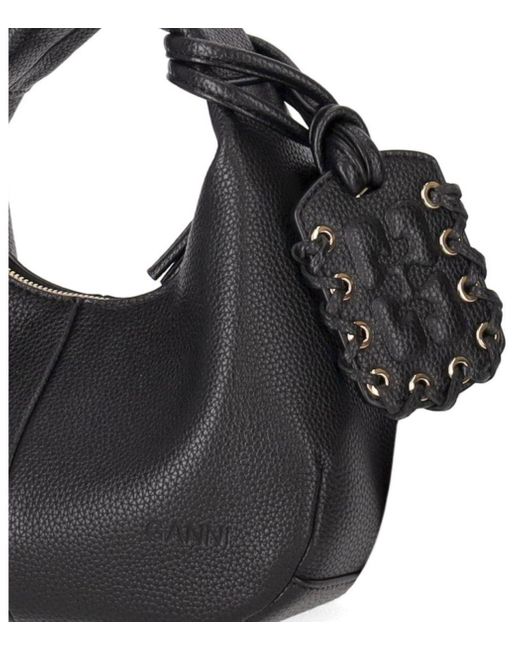 Ganni Black Hobo Mini Bag