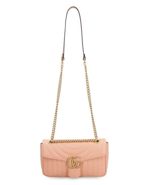 Gucci Pink GG Marmont Leather Shoulder Bag