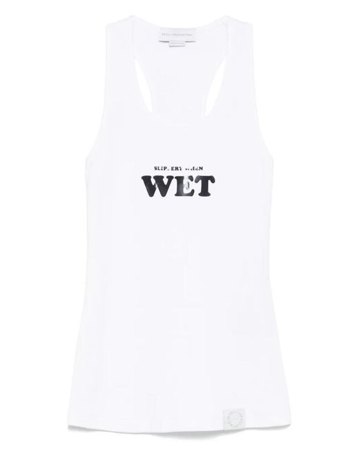 Stella McCartney White Rubberized Print Tank Top