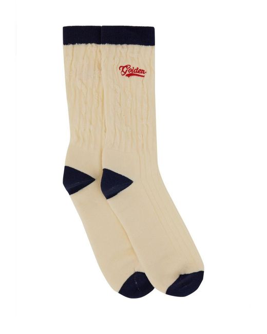 Golden Goose Deluxe Brand White Ribbed Socks for men