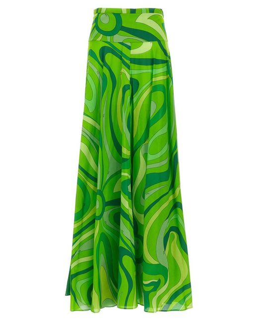 Emilio Pucci Green Marmo Skirts