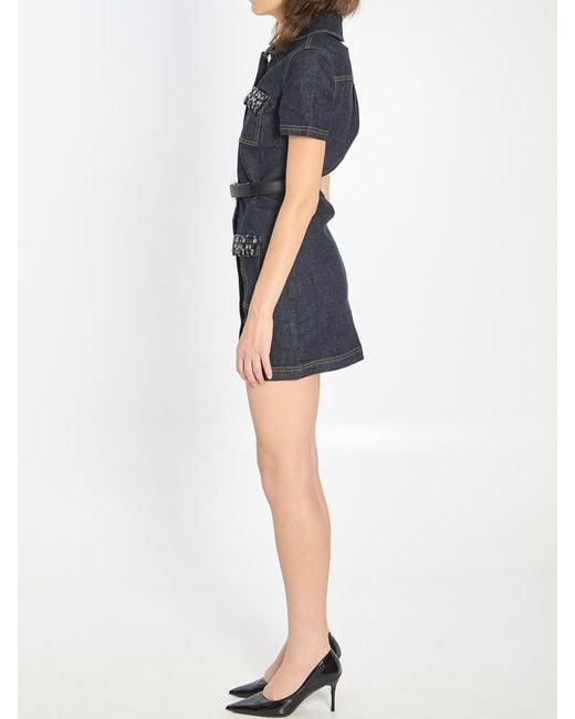 Self-Portrait Blue Self Portrait Denim Mini Dress