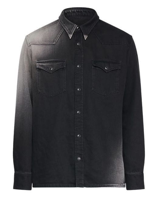 MM6 by Maison Martin Margiela Black Denim Shirt for men