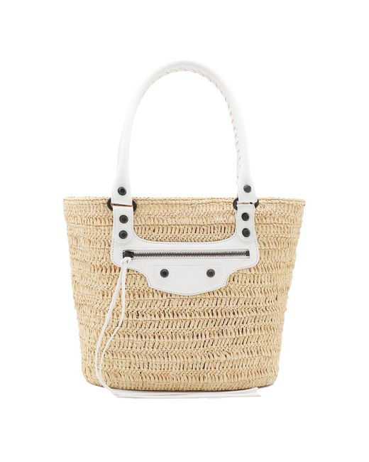 トートバッグ BALENCIAGA NATURAL LE CITY SMALL TOTES Balenciaga Natural Le City Small Totes in White | Lyst