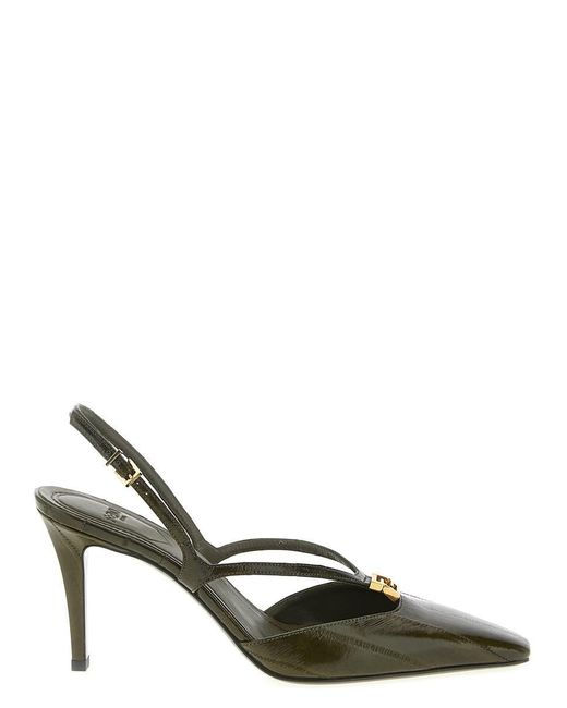 Fendi Metallic ' Ffold' Slingback