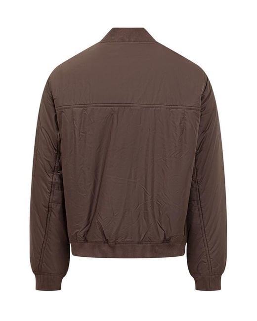 Represent Brown Bomber Jacket With Embroidered Logo for men
