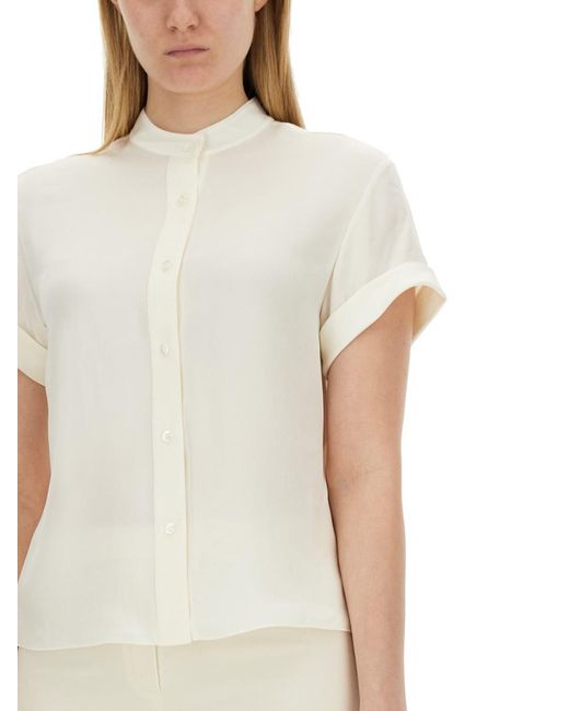 Theory White Silk Georgette Shirt