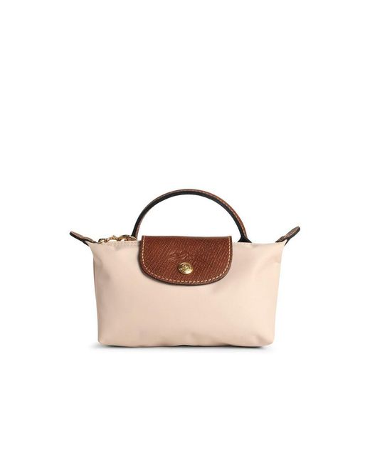 Longchamp Pink Clutch Bag With 'Le Pliage Original' Handle