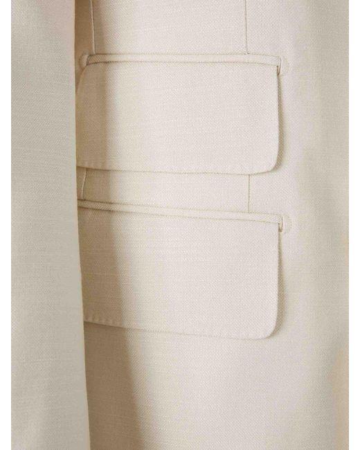 Tom Ford White Plain Wool Suit for men