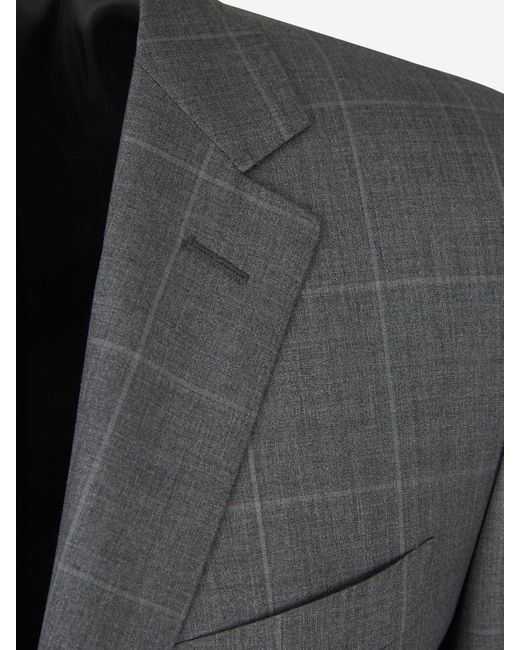 Canali Gray Check Motif Suit for men