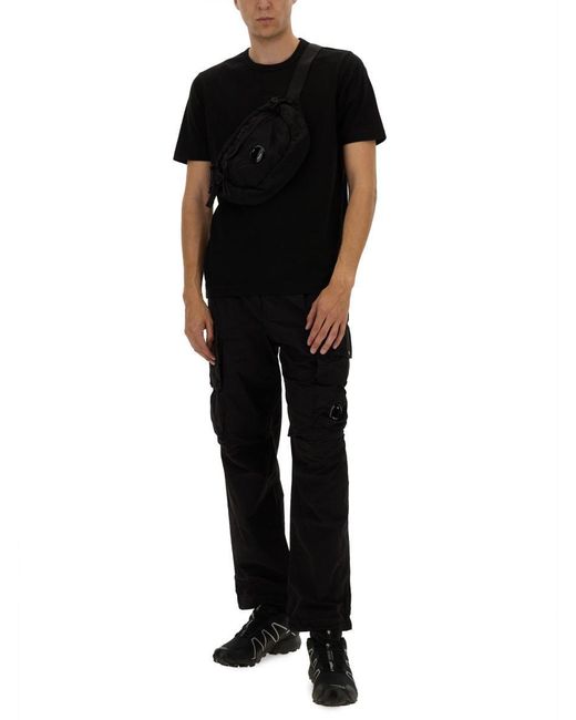 C P Company Black Relaxed Fit Cargo Pants for men