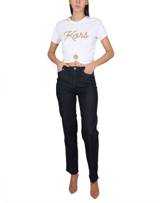 Michael Kors Blue Cropped Denim Jeans
