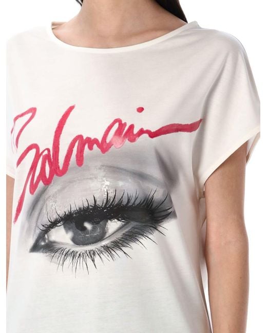 Balmain White Eye T-Shirt