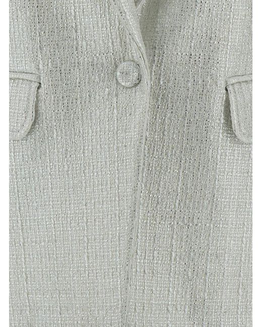 FEDERICA TOSI Gray Silver Single-breasted Jacket With A Single Button In Cotton Blend Man