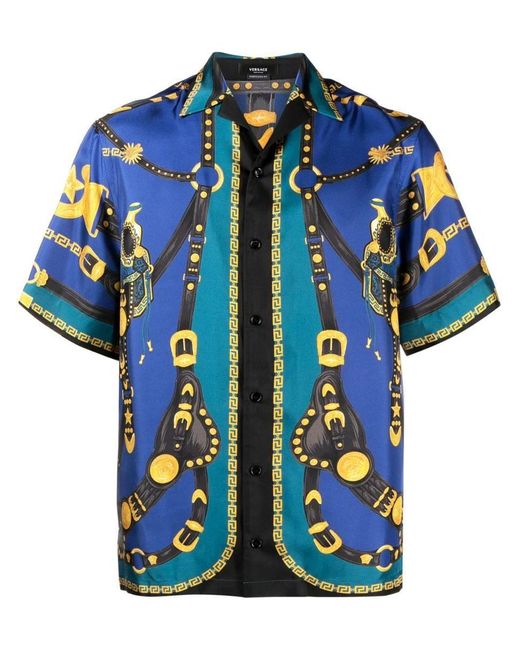 Versace Shirts in Blue for Men | Lyst