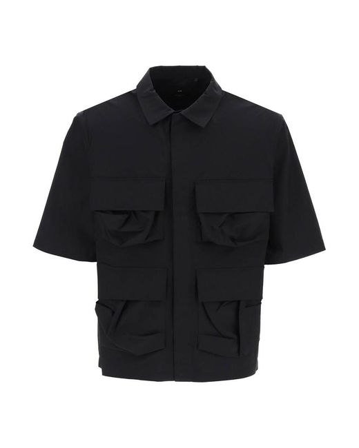 Y-3 Black Short Sleeved Cargo Shirt for men