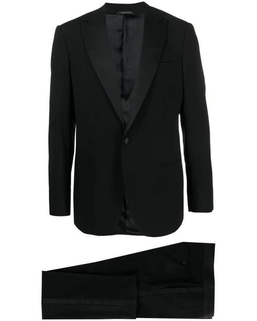 Giorgio Armani Black Single-breasted Wool Suit for men