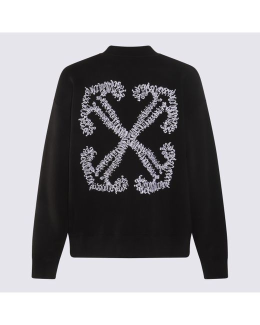 Off-White c/o Virgil Abloh Black And White Cotton Embroidered Arrow Sweatshirt for men