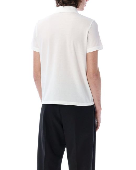 Saint Laurent White Cassandre Polo Shirt for men