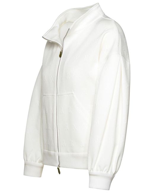 Max Mara White Gastone Cotton Blend Crop Jacket