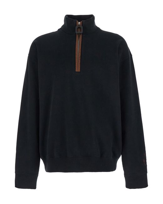 J.W. Anderson Blue Sweatshirt With Front Zip And Embroidered Logo On The Sleeve for men