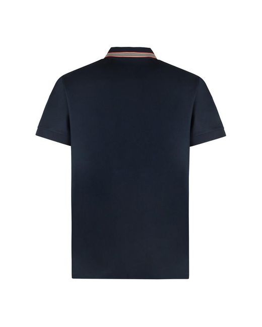 Burberry Blue Cotton Polo Shirt for men