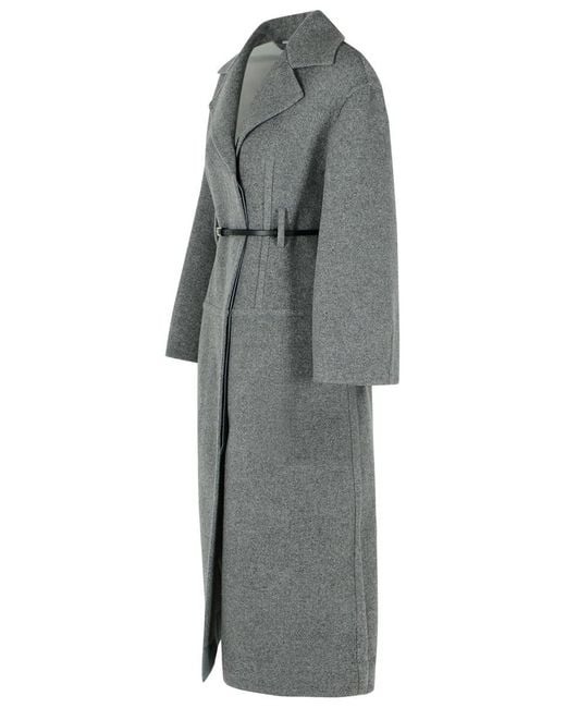 Jil Sander Gray Virgin Wool Coat