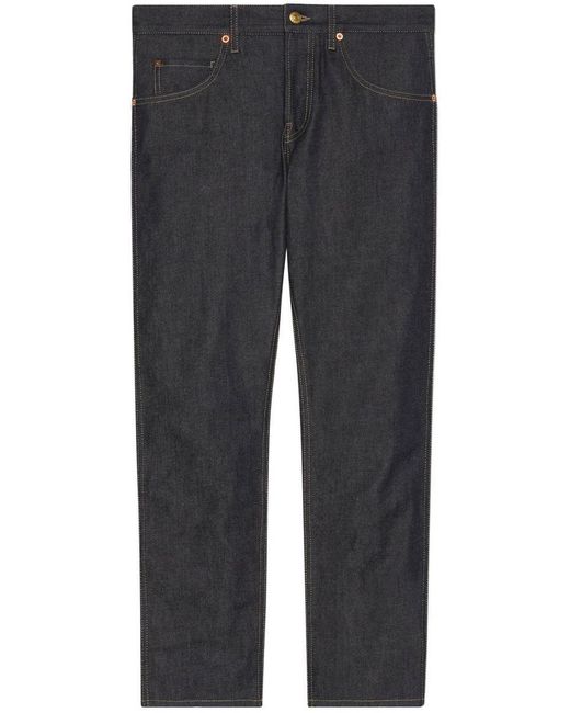Gucci Gray Tapered Denim Jeans for men