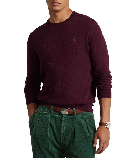 Polo Ralph Lauren Purple Crew-neck Wool Sweater for men