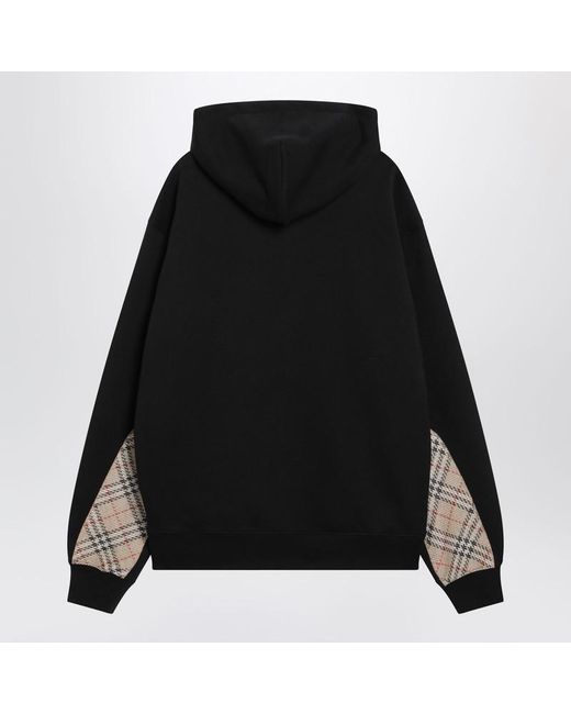 Burberry Black Sweatshirt With Checkpattern Inserts for men