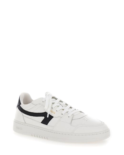 Axel Arigato White 'Dice-A' Low Top Sneakers With Laminated Logo for men