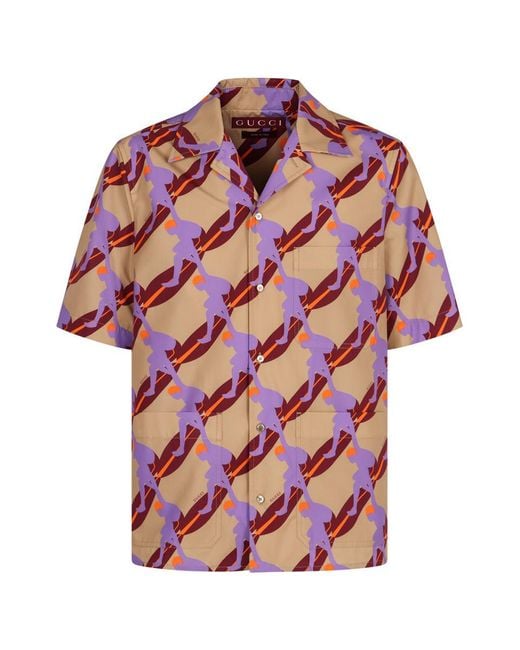 Gucci Red Printed Shirt for men