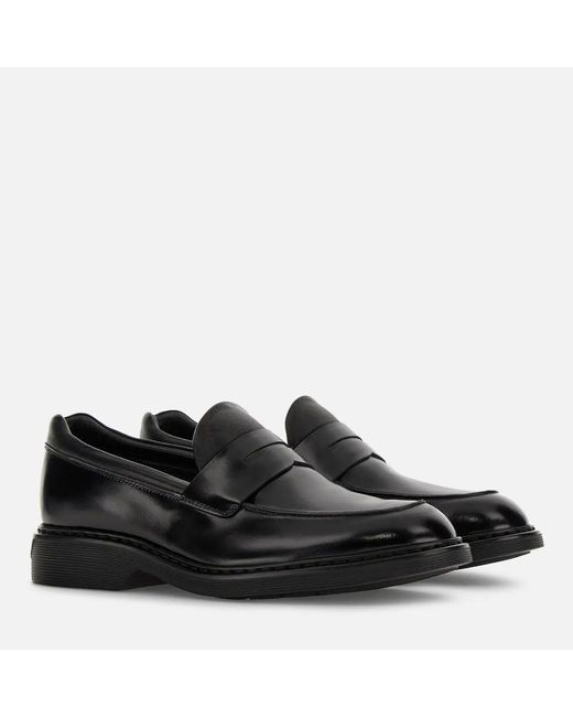 Hogan Black Flat Shoes for men