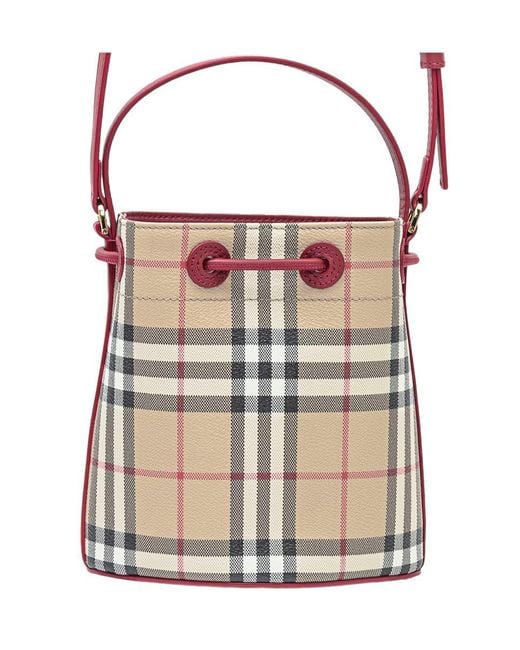 Burberry Pink Checkered Bucket Bag