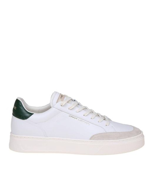Crime London White Leather Sneakers for men