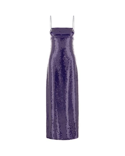 Max Mara Purple Sequins Long Dress