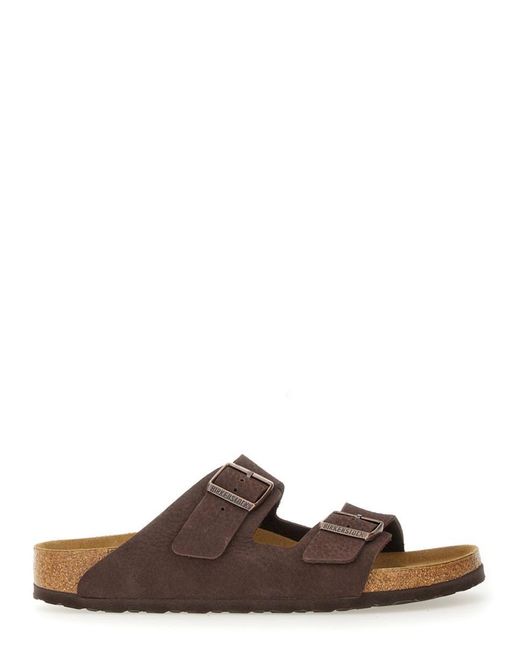 Birkenstock Brown Arizona Bs Leather Slides for men