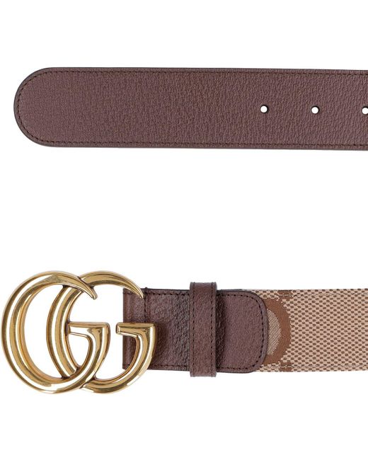 Gucci Gray Gg Marmont Buckle Leather Belt