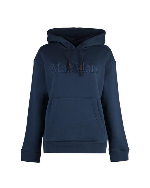 Max Mara Blue Jersey Sweatshirt With Embroidery