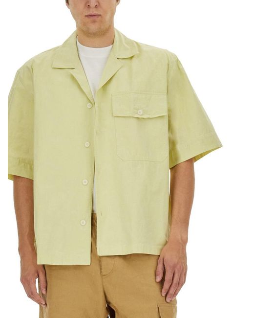 Margaret Howell Yellow Short-Sleeved Shirt for men