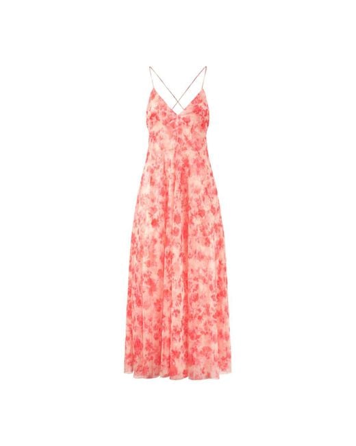 Philosophy Di Lorenzo Serafini Pink Tulle Dress With Flower Print