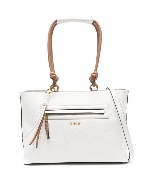Liu Jo White Synthetic Leather Tote Bag With Tassel