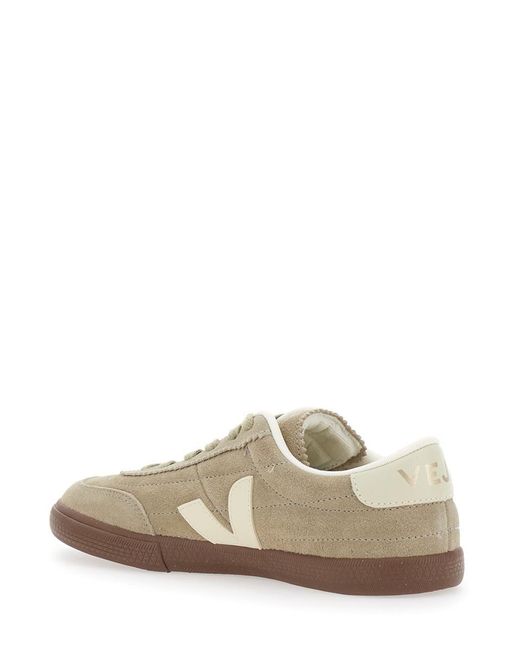 Veja Natural 'Panenka' Low Top Sneakers With Logo Patch On The Side And Contrasting Heel With Logo Lettering