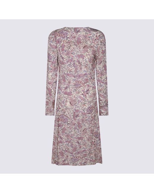 Isabel Marant Purple Ecru And Cotton Dress