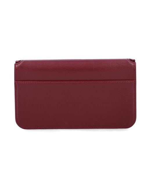 Saint Laurent Red Cassandre Leather Phone Holder