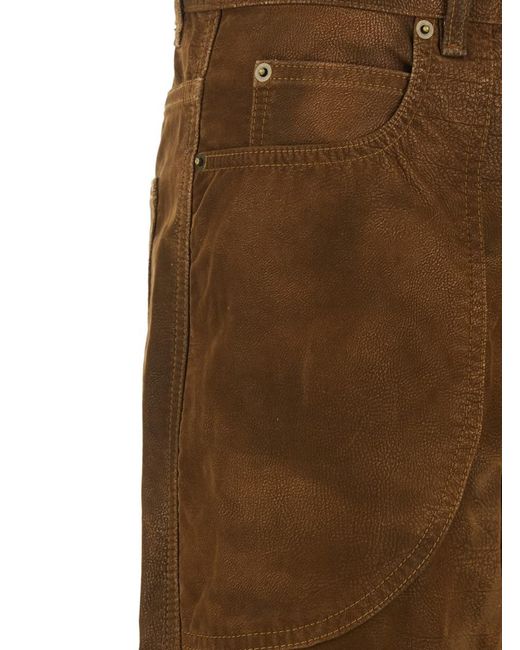 Isabel Marant Brown 'Kelvina' Jeans With Logo Patch On The Rear And Tapered Leg