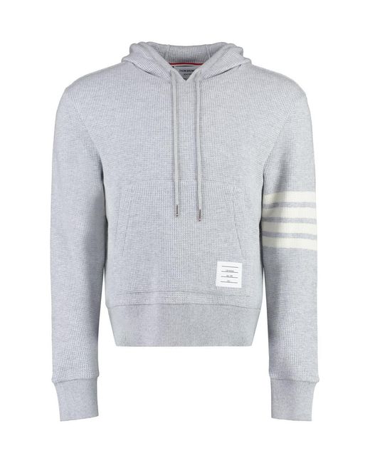 Thom Browne Blue Knitted Hoodie for men
