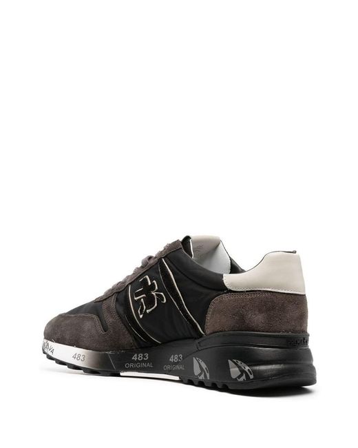 Premiata Black Flat Shoes for men